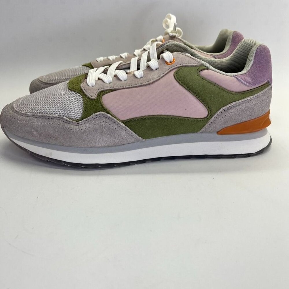 Trendy Women's Sneakers with Pink, Green, and Gray Accents - Picture 4 of 16